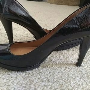 Calvin Klein NBW  platform black patent 8.5